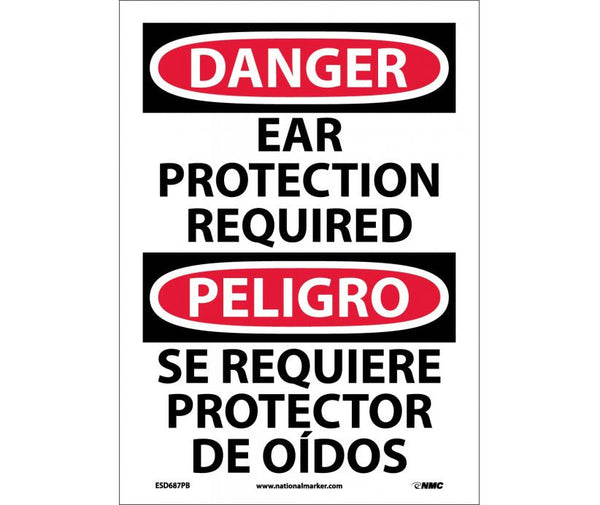 Danger Ear Protection Required Eng/Spanish 14