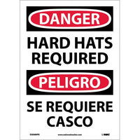 Danger Hard Hats Required English/Spanish 14"x10" Vinyl | ESD689PB