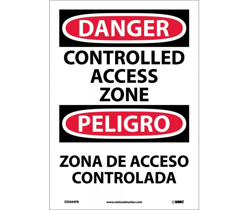 Danger Controlled Access Zone Eng/Spanish 14
