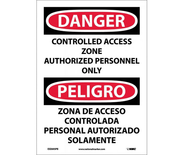 Danger Controlled Access Zone English/Spanish 14