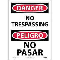 Danger No Trespassing English/Spanish 14"x10" Vinyl | ESD81PB