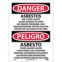 Danger Asbestos May Cause Cancer Eng/Spanish 20x14 Plastic | ESD95RC