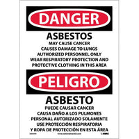 Danger Asbestos May Cause Cancer Eng/Spanish 20"x14" Vinyl | ESD95PC