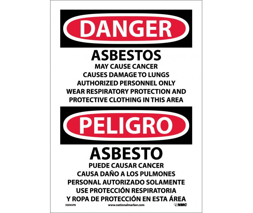 Danger Asbestos May Cause Cancer Eng/Spanish 20