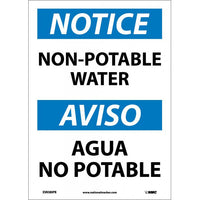NOTICE, NON-POTABLE WATER, BILINGUAL, 14X10, PS VINYL