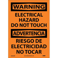 WARNING, ELECTRICAL HAZARD DO NOT TOUCH BILINGUAL, 14X10, PS VINYL