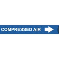 PIPEMARKER STRAP-ON, COMPRESSED AIR W/B, FITS 6"-8" PIPE