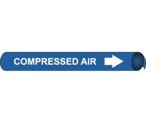 PIPEMARKER STRAP-ON, COMPRESSED AIR W/B, FITS 6"-8" PIPE