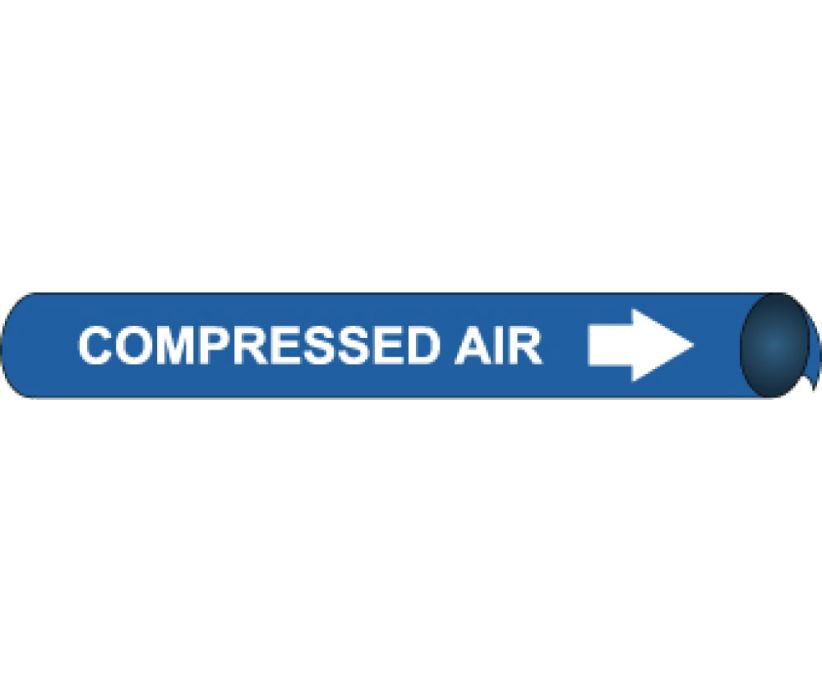 PIPEMARKER STRAP-ON, COMPRESSED AIR W/B, FITS 6