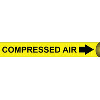 PIPEMARKER STRAP-ON, COMPRESSED AIR B/Y, FITS 6"-8" PIPE