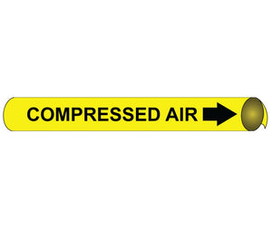 PIPEMARKER STRAP-ON, COMPRESSED AIR B/Y, FITS 6"-8" PIPE