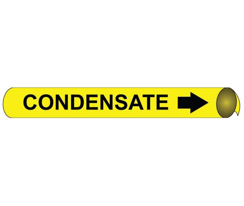 PIPEMARKER STRAP-ON, CONDENSATE B/Y, FITS 6