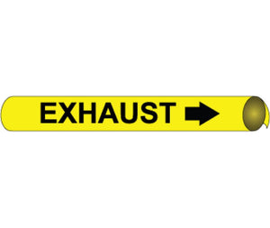 PIPEMARKER STRAP-ON, EXHAUST B/Y, FITS 6"-8" PIPE