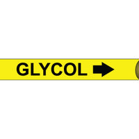 PIPEMARKER STRAP-ON, GLYCOL B/Y, FITS 6"-8" PIPE