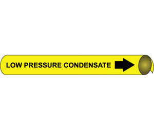 PIPEMARKER STRAP-ON, LOW PRESSURE CONDENSATE B/Y, FITS 6"-8" PIPE