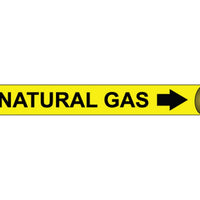 PIPEMARKER STRAP-ON, NATURAL GAS B/Y, FITS 6"-8" PIPE
