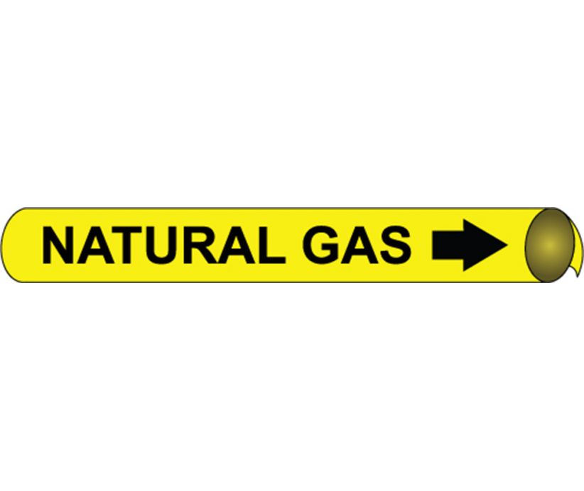 PIPEMARKER STRAP-ON, NATURAL GAS B/Y, FITS 6