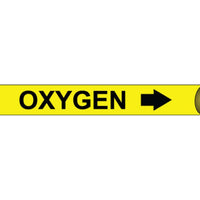 PIPEMARKER STRAP-ON, OXYGEN B/Y, FITS 6"-8" PIPE