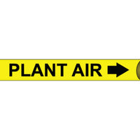 PIPEMARKER STRAP-ON, PLANT AIR B/Y, FITS 6"-8" PIPE
