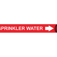 PIPEMARKER STRAP-ON, SPRINKLER WATER W/R, FITS 6"-8" PIPE