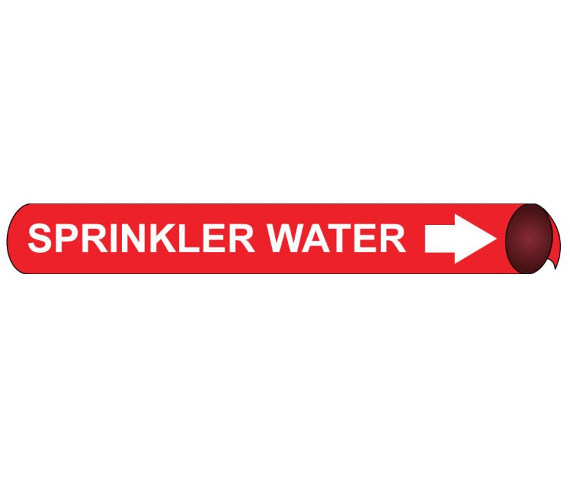 PIPEMARKER STRAP-ON, SPRINKLER WATER W/R, FITS 6