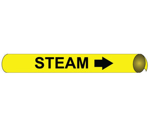 PIPEMARKER STRAP-ON, STEAM B/Y, FITS 6"-8" PIPE