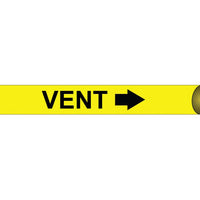 PIPEMARKER STRAP-ON, VENT B/Y, FITS 6"-8" PIPE