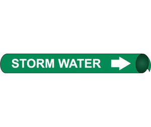 PIPEMARKER STRAP-ON, STORM WATER W/G, FITS 6"-8" PIPE