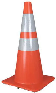 Traffic Cone, 28"H, Orange with Reflective Collars
