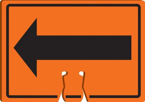 Cone Top Warning Sign, (Arrow), 10