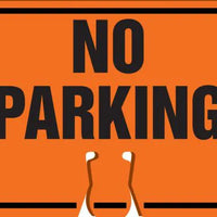 Cone Top Warning Sign, NO PARKING, 10" x 14", Plastic
