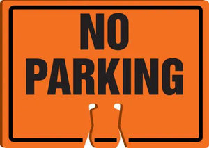 Cone Top Warning Sign, NO PARKING, 10" x 14", Plastic