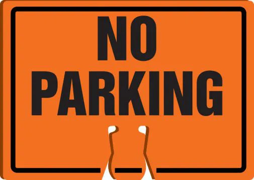 Cone Top Warning Sign, NO PARKING, 10