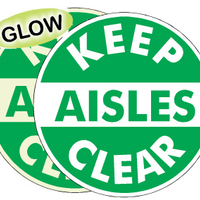Keep Aisles Clear Glow Anti-Slip Floor Decals | FDGL-48