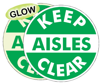 Keep Aisles Clear Glow Anti-Slip Floor Decals | FDGL-48