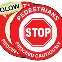 Pedestrian Stop Proceed Cautiously Anti-Slip Floor Decals | FD-51
