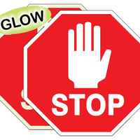 Stop With Graphic Glow Anti-Slip Floor Decals | FDGL-52
