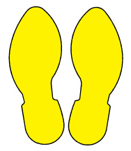 Silhouette Of Two Yellow Foot Prints Anti-Slip Floor Decals | FD-VF