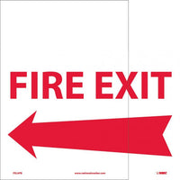 FIRE EXIT (WITH LEFT ARROW), 10X14, RIGID PLASTIC