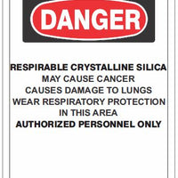 Respirable Crystalline Silica May Cause Cancer - Silica  Floor Stand Sign | FF-RCS