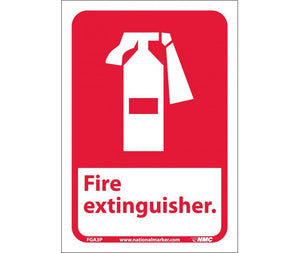 FIRE EXTINGUISHER (W/GRAPHIC), 14X10, RIGID PLASTIC