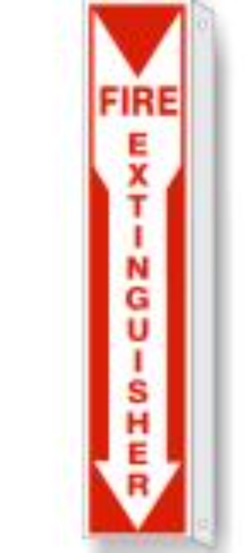Fire Extinguisher Down Arrow Flange Sign | FL-2631