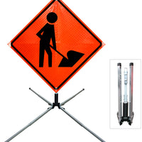 SINGLE SPRING TRAFFIC SIGN STAND FOR 36 & 48 IN ROLL UP SIGNS