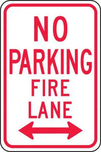 Parking Sign, NO PARKING FIRE LANE (Double Arrow), 18" x 12", Engineer Grade Reflective Aluminum