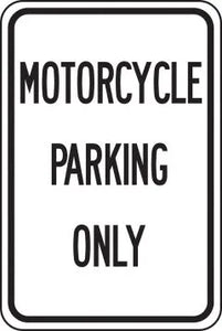 Parking Sign, MOTORCYCLE PARKING ONLY, 18" x 12", Engineer Grade Reflective Aluminum