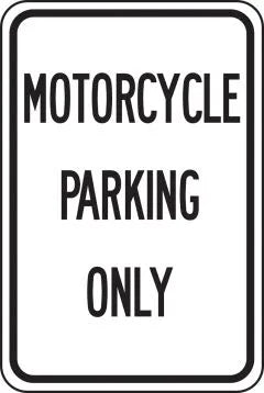 Parking Sign, MOTORCYCLE PARKING ONLY, 18