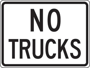 Traffic Sign, NO TRUCKS, 18" x 24", Engineer Grade Reflective Aluminum