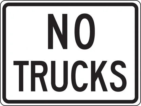 Traffic Sign, NO TRUCKS, 18