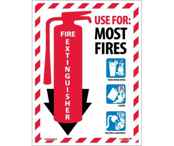 FIRE EXTINGUISHER PICTORIAL CLASS MARKER, 12X9, PS VINYL