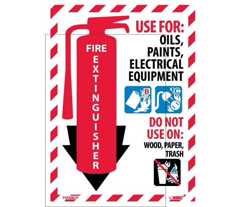 FIRE EXTINGUISHER PICTORIAL CLASS MARKER, 12X9, PS VINYL